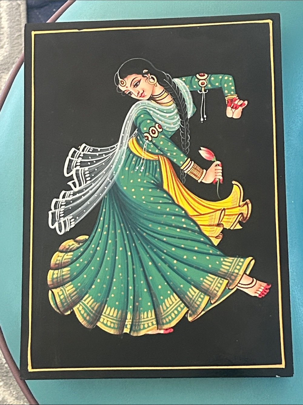Green and Yellow Dancing Woman Wall Art – Elegant Home Wall Decor